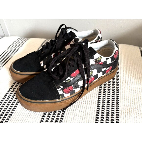 Vans 6 Cherry Checkered Sneaker Skater Shoes Men's Size 4.5 slip on - Picture 10 of 12